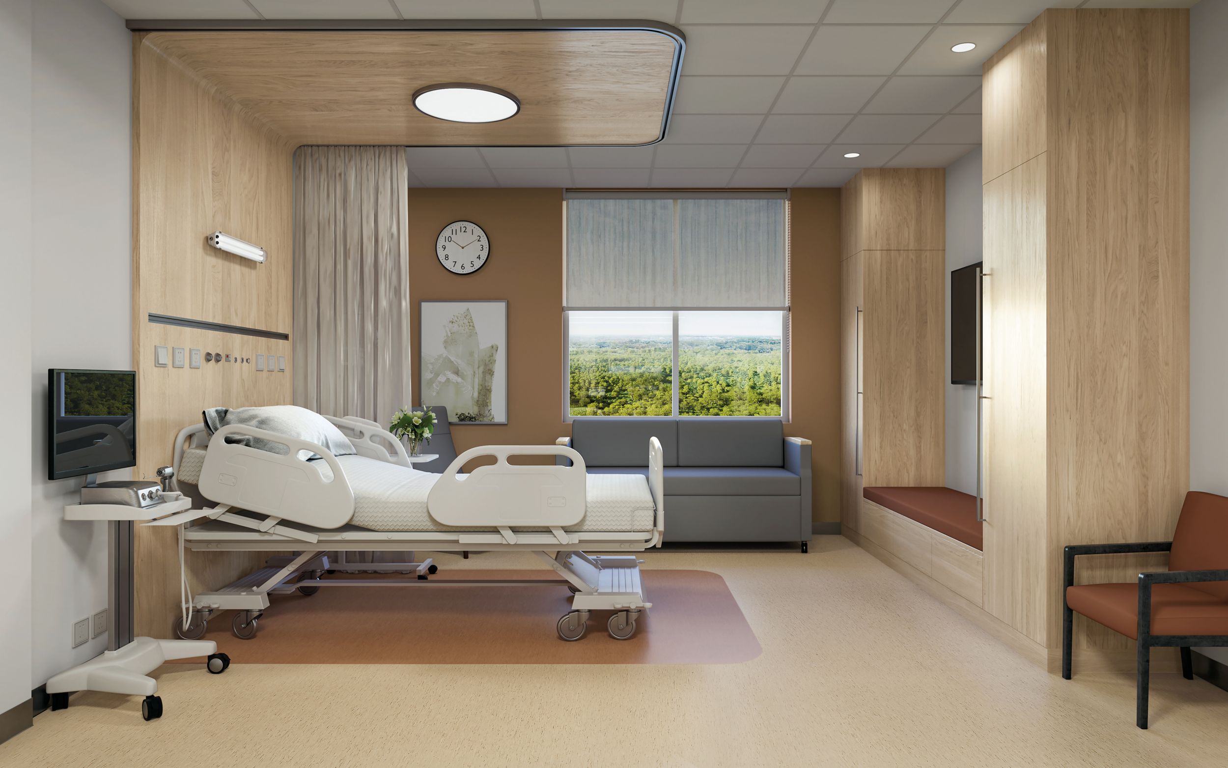 noraplan dariva rubber flooring in patient room image number 2